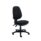 Versi 2 Lever Operator Chair, no arms, black fabric, adjustable height, five-star base with wheels.