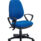 Versi 2 Lever Operator Chair with fixed arms in royal blue fabric and black base on rolling casters.
