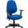 Versi 2 Lever Operator Chair, adjustable arms, royal blue fabric, with a black five-star base and rolling casters.