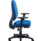 Versi 2 Lever Operator Chair in blue with a moulded backrest, height-adjustable arms, and five-star base with castors.