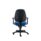 Versi 2 Lever Operator Chair with blue cushioned seat, moulded black backrest, and height-adjustable arms on a five-star base.
