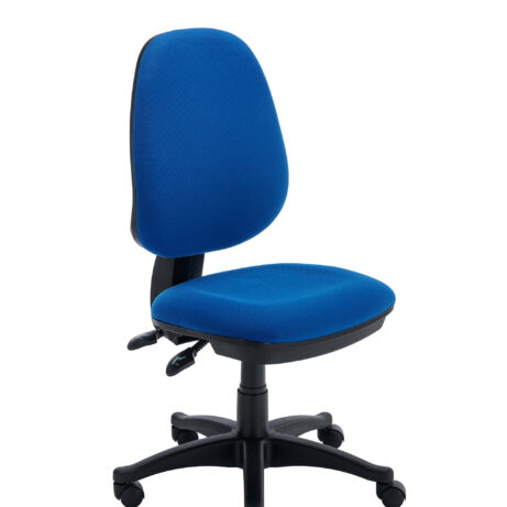 Versi 2 Lever Operator Chair in royal blue, no arms, featuring a black five-point base and adjustable height.