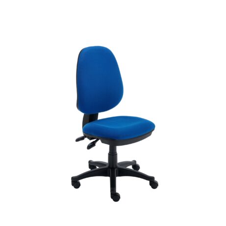 Versi 2 Lever Operator Chair in royal blue, no arms, featuring a black five-point base and adjustable height.