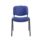 Stackable Club Chair with a cushioned blue seat and back, supported by a robust black steel frame.
