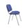 Cushioned blue Club Chair with a black steel frame, stackable design for conference and waiting areas. Easy to clean fabric.