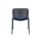 Stackable Club Chair with cushioned seat and back, robust black steel frame, and blue 100% man-made fabric.