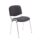 Charcoal club chair with chrome legs, featuring a sleek design and comfortable fabric upholstery.