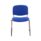 Compact blue Club Chair with chrome frame, cushioned seat and back, stackable up to 4 high for easy storage.
