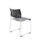 Twilight Stacker Chair with black perforated polypropylene seat and back, grey metal frame, and skid feet for floor protection.