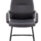Canasta Visitor Chair with faux leather upholstery, fixed arms, and black powder-coated steel cantilever base.