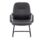 Canasta Visitor Chair with faux leather upholstery, fixed arms, and black powder-coated steel cantilever base.