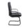 Canasta Visitor Chair in black faux leather with fixed arms and a black powder-coated steel cantilever base.