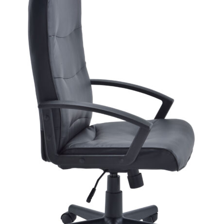 Canasta 2 Office Chair with high-back design, leather-look upholstery, fixed arms, and swivel base on twin-wheel castors.