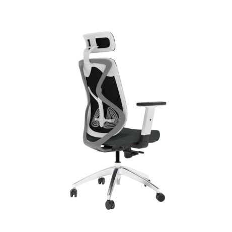 Maldini High Back Office Chair with adjustable headrest, lumbar support, 1D arms, and a chrome base, featuring a modern design.