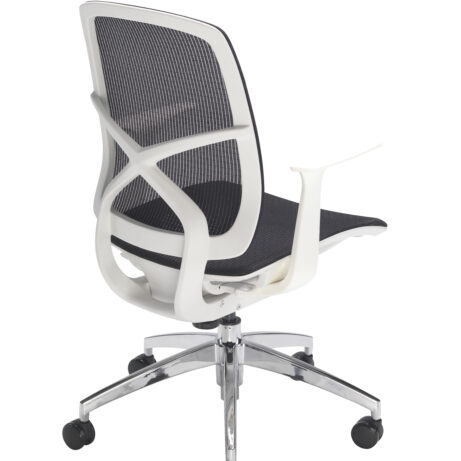 Zico Office Chair with breathable mesh back, fixed arms, chrome 5-star base, and height-adjustable castors.