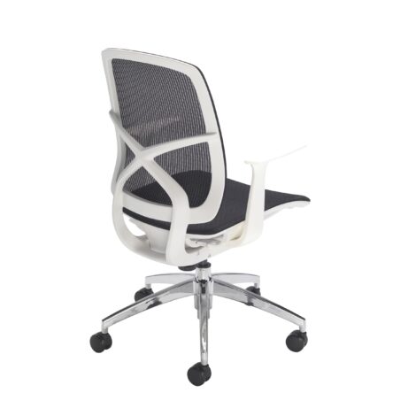 Zico Office Chair with breathable mesh back, fixed arms, chrome 5-star base, and height-adjustable castors.