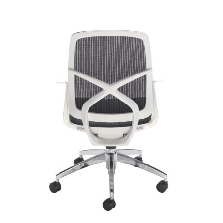 Zico Office Chair with breathable mesh back, fixed arms, chrome 5-star base, and height-adjustable castors.