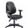 Concept Deluxe Chair with adjustable arms, upholstered in charcoal fabric, featuring a five-star base and swivel functionality.