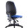 Concept Deluxe Chair in blue upholstery, featuring a high-back, ergonomic design, adjustable height, and asynchro mechanism.