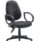 High Back Concept Operator Chair with fixed arms in charcoal fabric, featuring a five-star base and caster wheels.