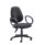 High Back Concept Operator Chair with fixed arms in charcoal fabric, featuring a five-star base and caster wheels.