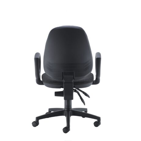 High-back Concept Operator Chair with fixed arms, durable design, and asynchro backrest mechanism, suitable for all-day use.
