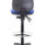 Concept Mid-Back Fixed Draughtsman-Kit Chair with blue fabric seat, black backrest, and chrome footring, designed for comfort.
