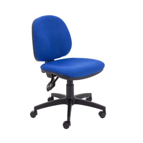 Mid Back Concept Operator Chair in Royal Blue, with no arms and a five-star base on wheels.
