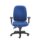 Posture Vista High Back Chair in blue fabric, featuring lumbar pump, adjustable arms, and heavy-duty asynchro mechanism.