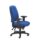 Posture Vista High Back Chair in blue fabric, featuring adjustable lumbar support, two-dimensional arms, and a heavy-duty mechanism.