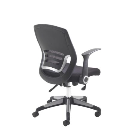 Carbon Office Chair featuring a breathable mesh back, low-profile folding arms, and a 5-star height-adjustable base with casters.