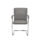 Pavia Visitor Chair in grey leather-look upholstery with chrome cantilever base and fixed padded arms.