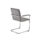 Pavia Visitor Chair with chrome cantilever base, leather-look upholstery, and fixed padded arms in grey finish.