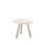 Small white Tripod Table with three wooden legs and a round top. Ideal for modern interiors.