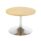 Low Astral Table in Beech with a round tabletop and a chrome base.