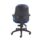 Calypso 2 High Back Operator Chair in blue fabric with height-adjustable backrest and arms, mobile five-star base.