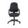 Calypso 2 Deluxe Chair with fixed arms in charcoal fabric, featuring a five-star base and caster wheels.