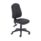 Calypso 2 Deluxe Chair in charcoal, no arms, featuring a fabric seat and back, on a five-star base with wheels.