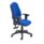 Calypso 2 Deluxe Chair in royal blue with adjustable arms and a five-star base on rolling casters.