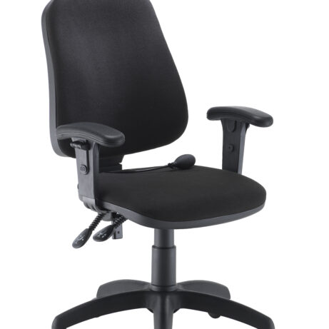 Calypso Ergo 2 Lever Office Chair in black with adjustable arms and lumbar pump feature.