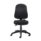 Calypso Ergo 2 Lever Office Chair, no arms, black upholstery, features lumbar pump and five-star base with wheels.