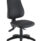 Calypso Ergo 2 Lever Office Chair, Black PU, no arms, featuring lumbar pump adjustment, on five-caster base.