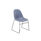 Lizzie Skid Chair in Steel Blue with a sleek design and black metal frame.