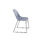 Lizzie Skid Chair with a curved blue plastic seat and durable tubular black steel frame, ideal for café and meeting spaces.
