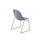 Lizzie Skid Chair in light blue, featuring a curved plastic seat and sturdy tubular steel frame, ideal for café and office use.