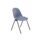 Lizzie 4 Leg Chair in Steel Blue with a smooth plastic seat and black metal legs.