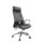 Dawn high back leather executive chair with ribbed back, plush armrests, and polished chrome base, ideal for offices.