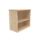 Bookcase in Canadian Oak finish, 730mm high, featuring 1 shelf. FSC certified material.