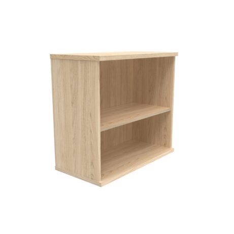 Bookcase in Canadian Oak finish, 730mm high, featuring 1 shelf. FSC certified material.