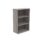 Bookcase in Alaskan Grey Oak with 2 shelves, size 1204 high, made from FSC-certified materials.